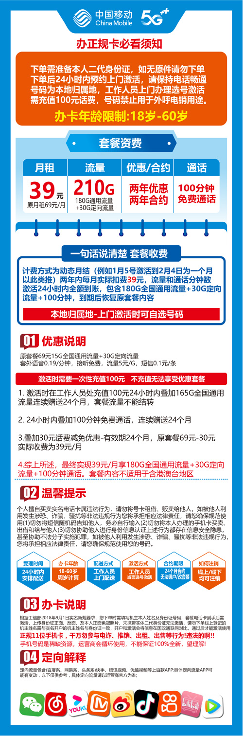 流量卡套餐详情